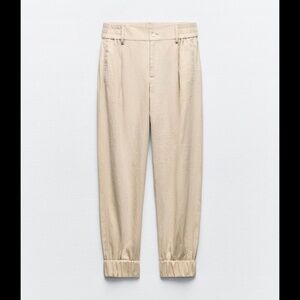 ZARA Linen Blend Jogging Pants